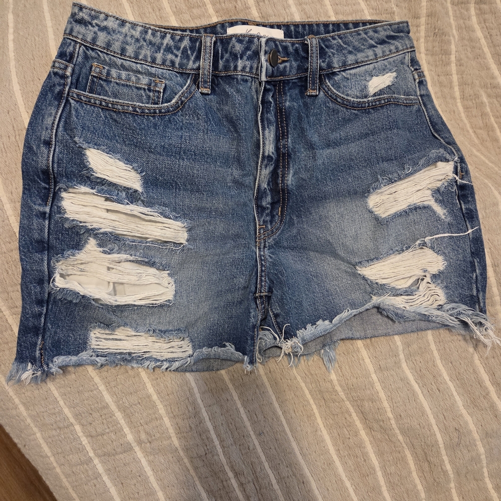 Kancan Distressed Denim Shorts